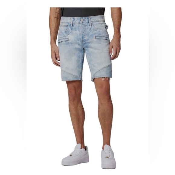Hudson Blinder Men’s Slim Fit Distressed Light Wash Shorts Size 38 - Picture 2 of 8